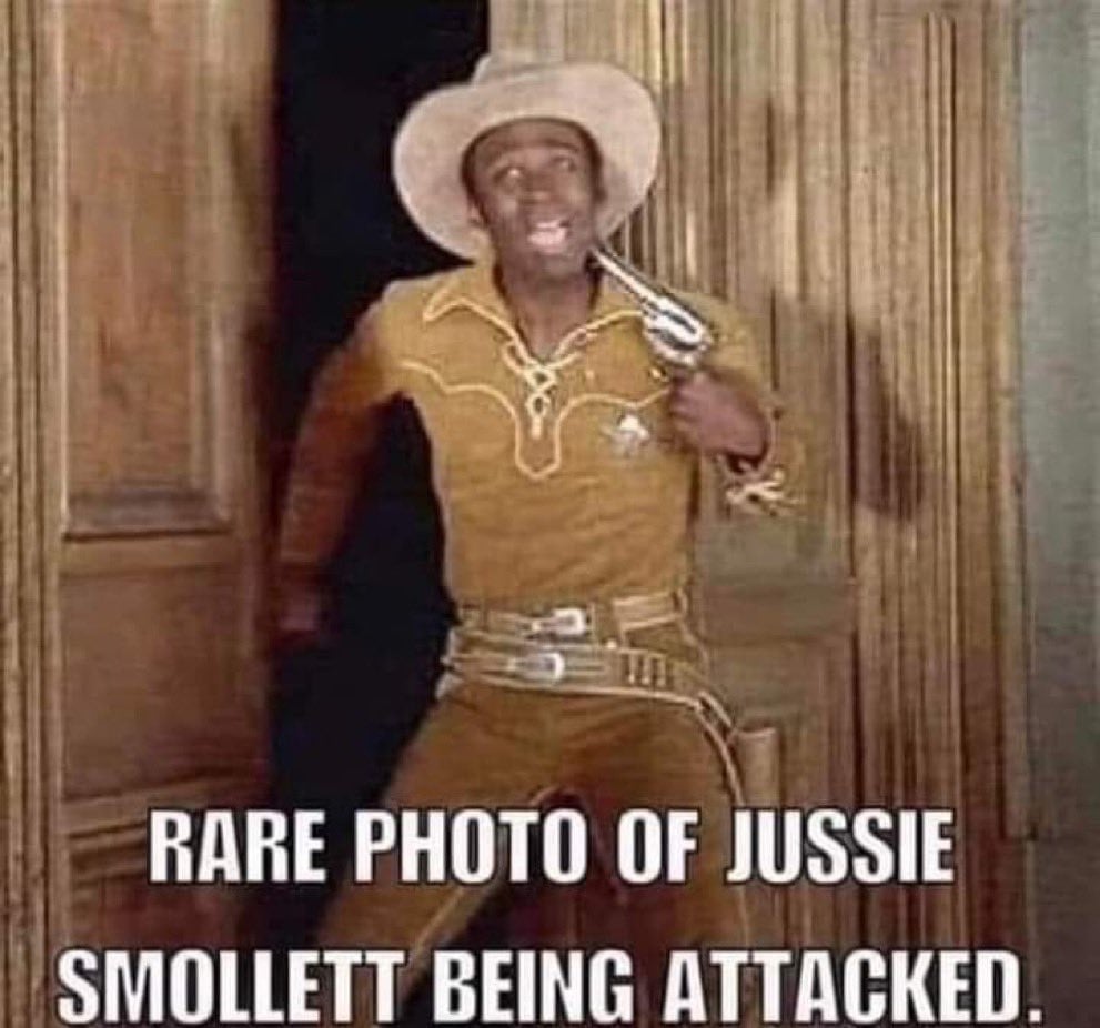 Rare photo of Jussie Smollet being attacked meme
