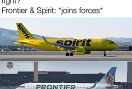 You know two wrongs don't make it right Frontier & Spirit merging meme