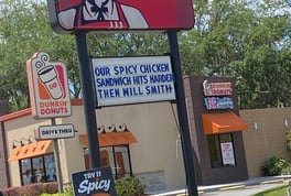 OUR SPICY CHICKEN SANDWICH HITS HARDER THEN WILL SMITH