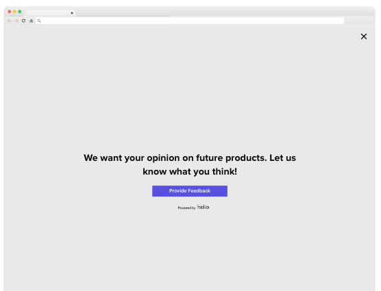 Website takeover intercept survey