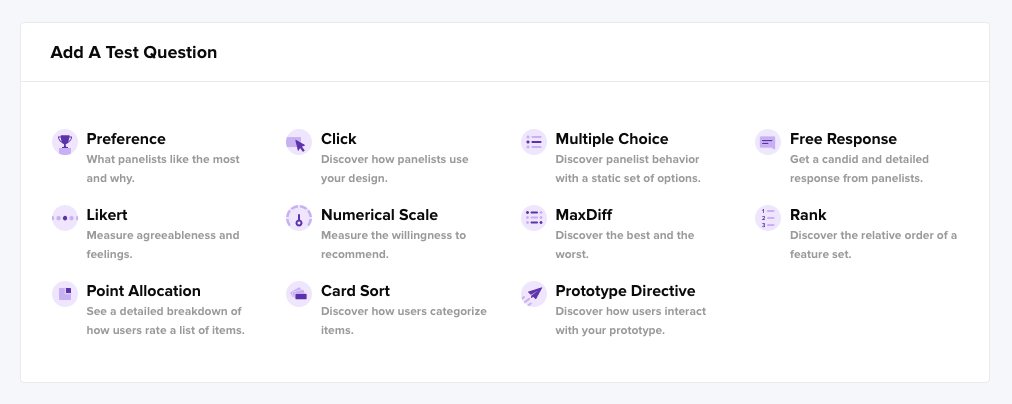 Intercepts and questions in Helio allow you to test your brand perception.