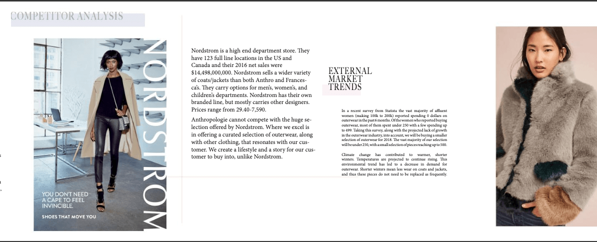 Anthropologie competition analysis example.