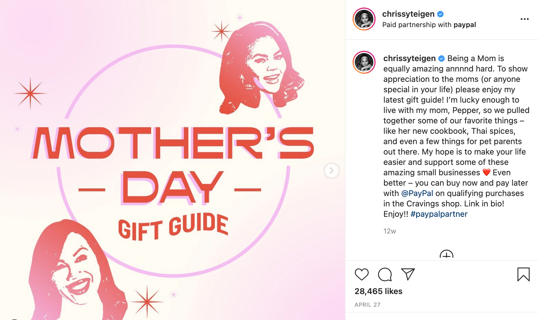 Chrissy Teigen’s Instagram account.