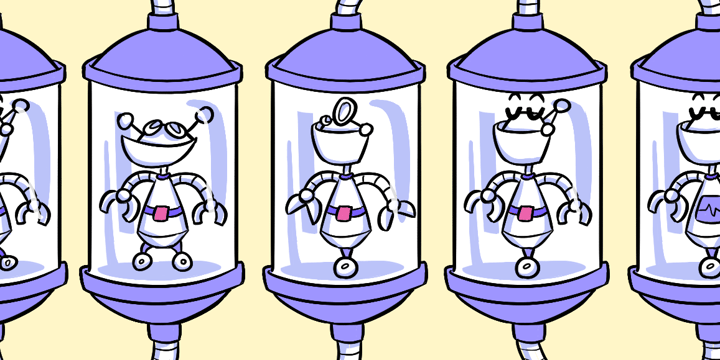 robots test tubes iteration