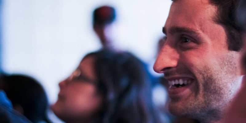 A composition demonstrating focus with a man's face.