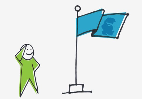Conceptual image of a css framework flag.