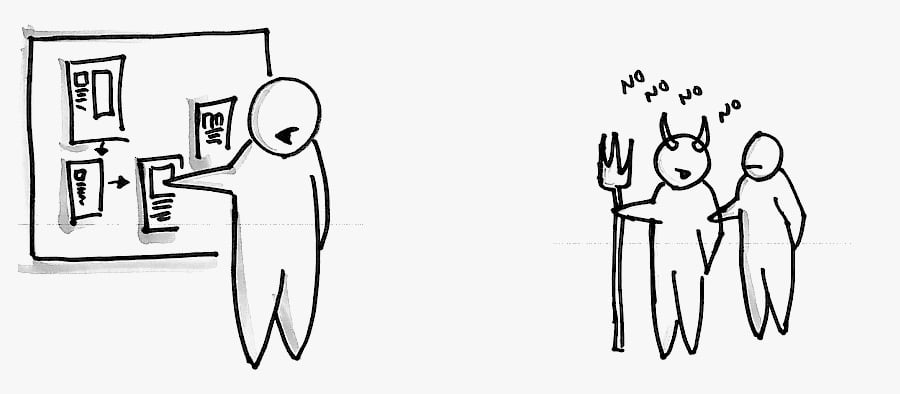 Cartoon of person teaching