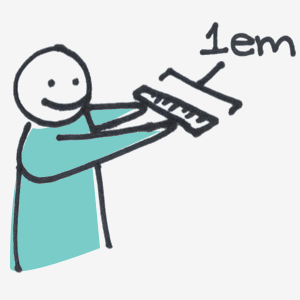 Cartoon holding a ruler