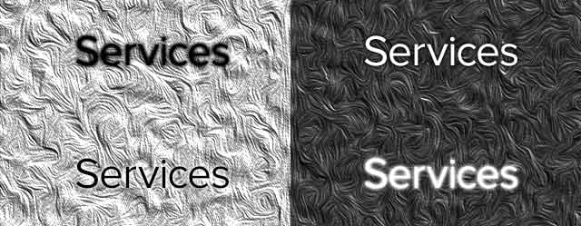 example showing increased legibility of text with outer glow