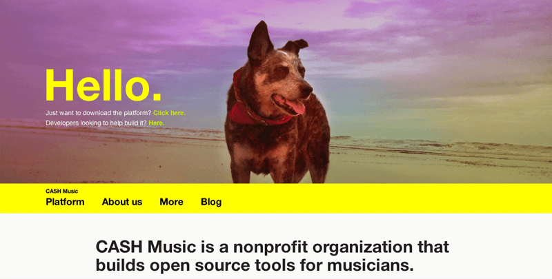 An example of off balance in web design.