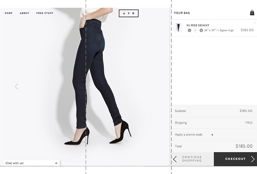 rules of thirds shopping cart design