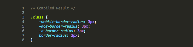 sass code compiled