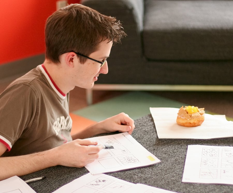 example of man sketching