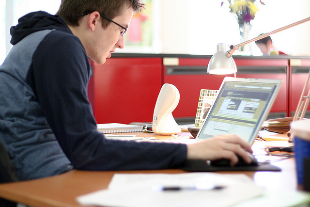 A user interacting with a website through its UI.