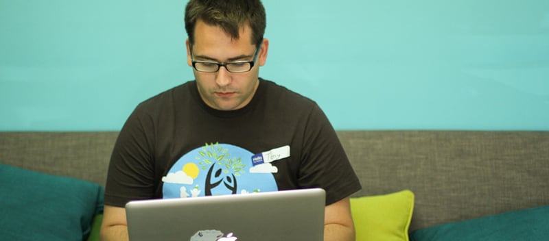 Participant taking an unmoderated user test.