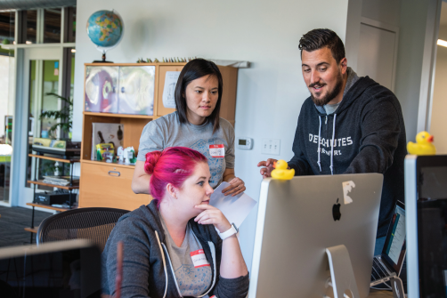 A design critique in progress.