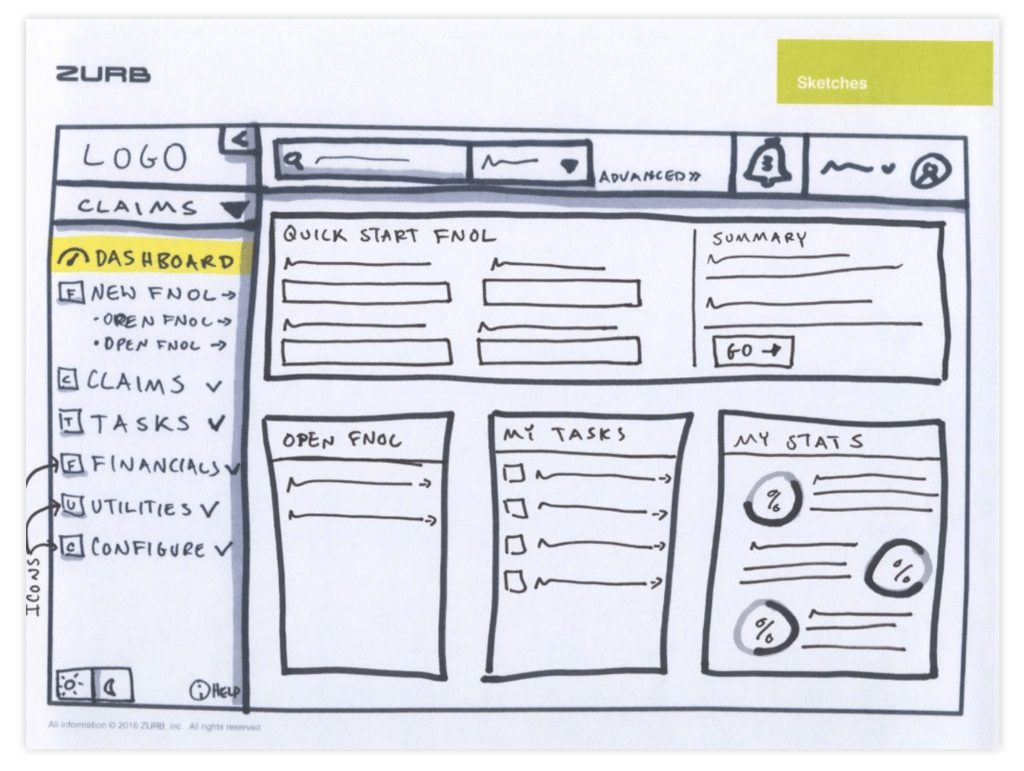 A sketch wireframe, also known as a lo-fi wireframe.