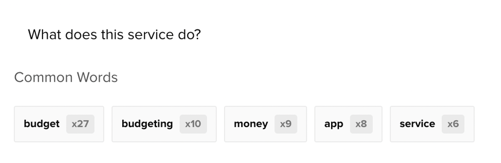 common words used to describe the financial services homepage