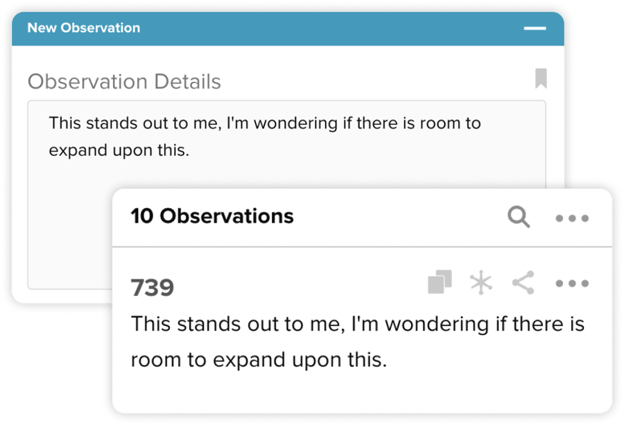 research repository feature callout - observations
