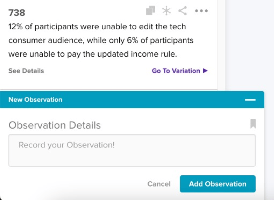 research repository - how to create an observation