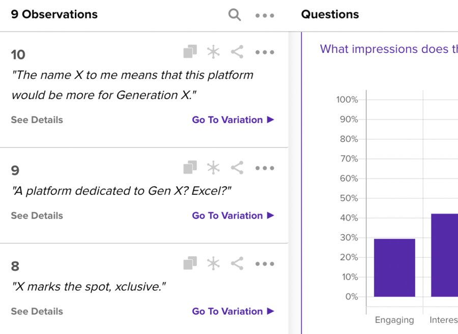 research repository - how to review observations by project