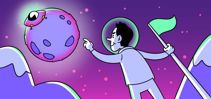 Needfinding, showing a user trying to get to his ship.