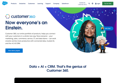 CRM landing page