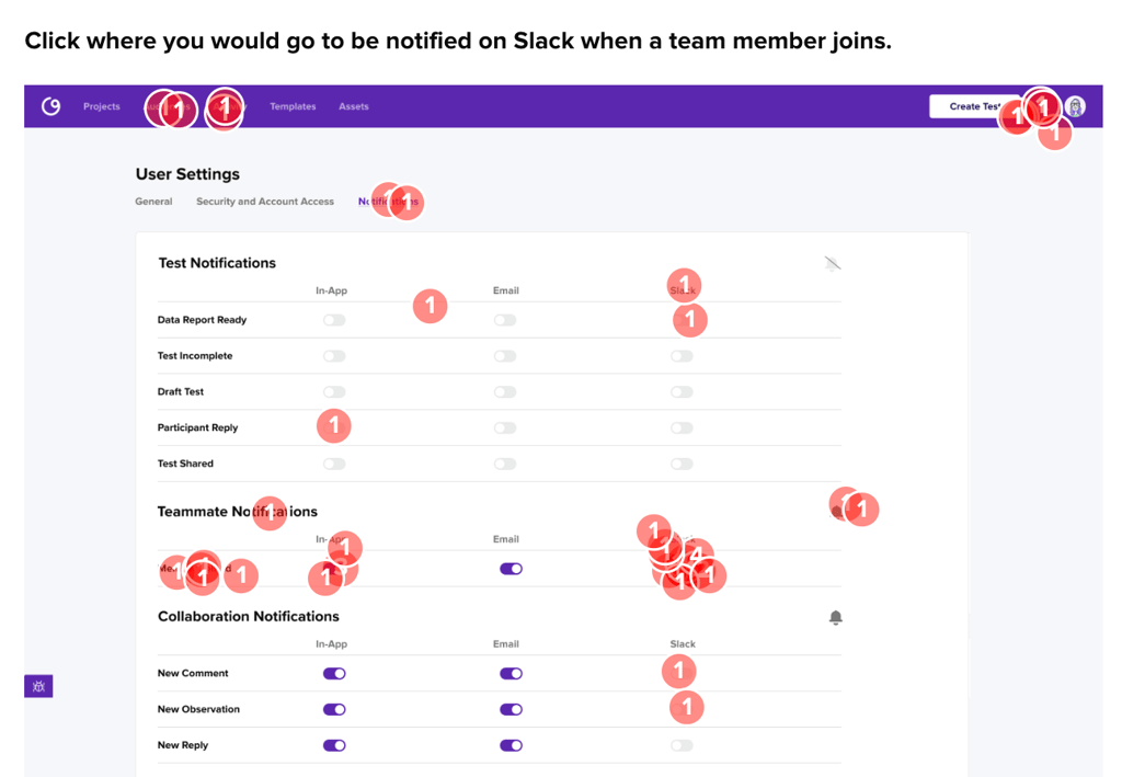 We presented different versions of the settings page to three separate groups. 