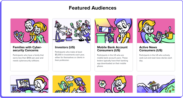 Featured Audiences showcased to support segmentation.
