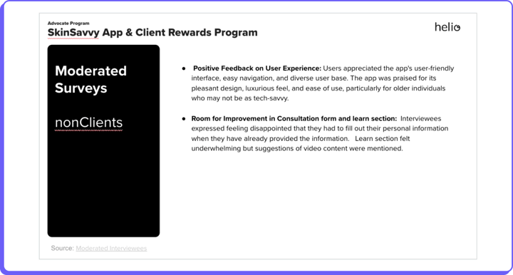 Consumer insights from pilot program 