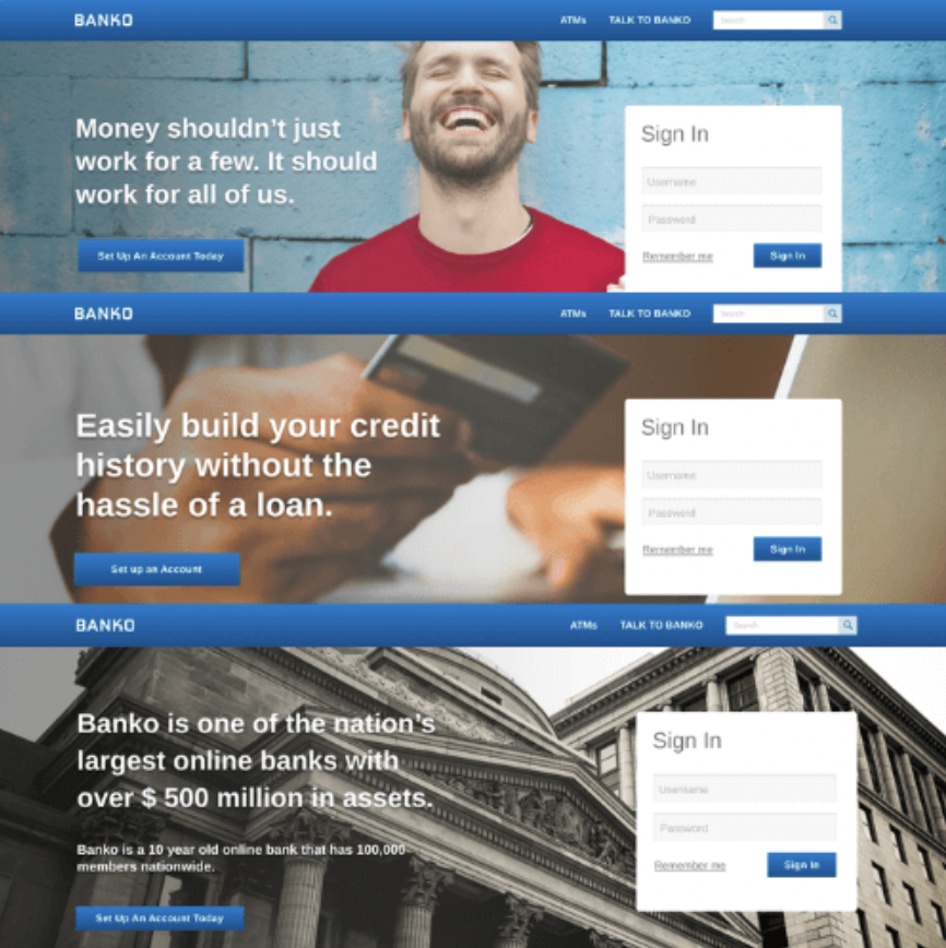 homepage-variations