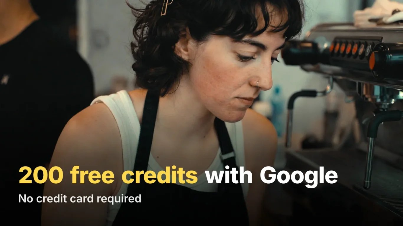 200 kostenlose Credits: mit Google-Registrierung