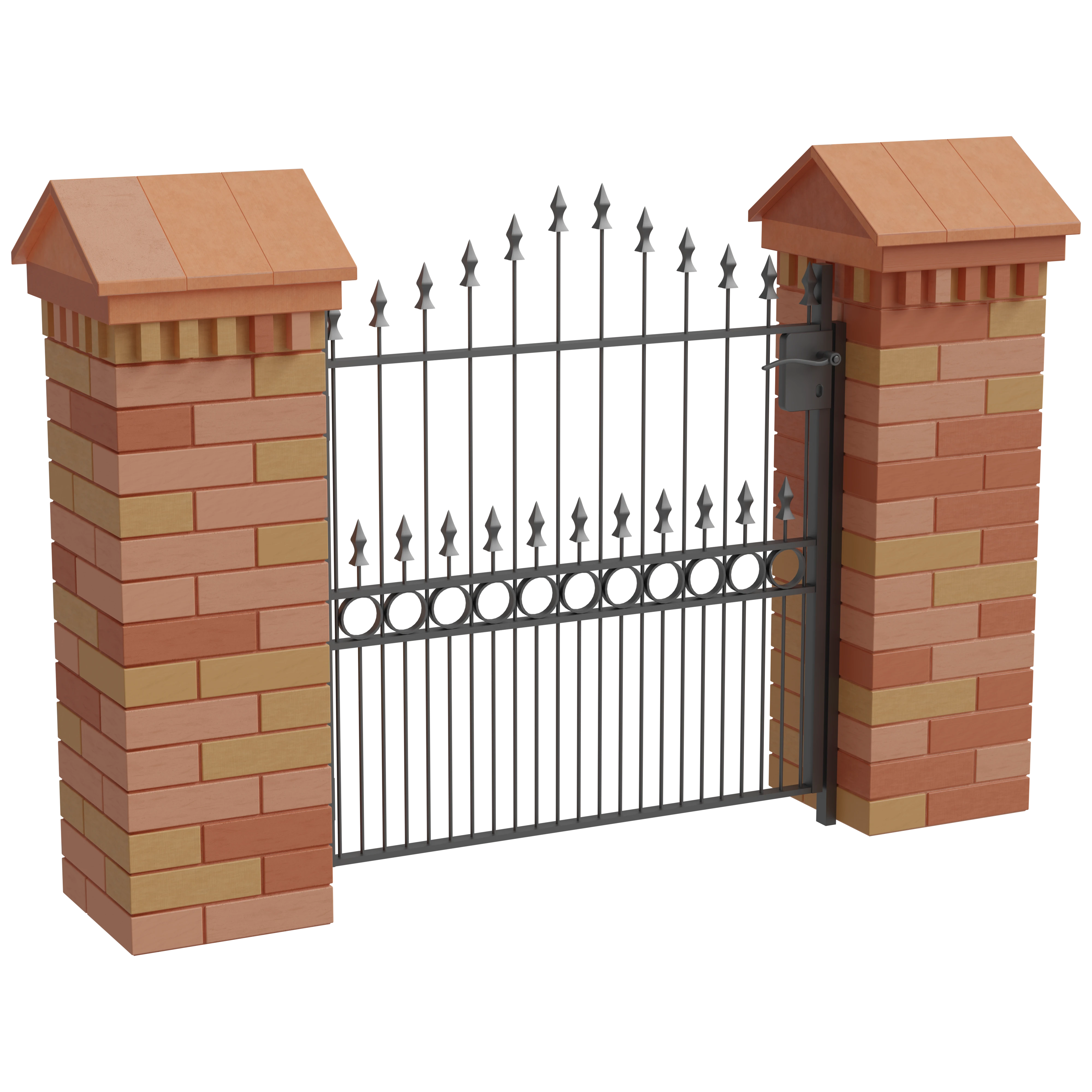 Gate Fence Boundary Wall 3D Model - A23D