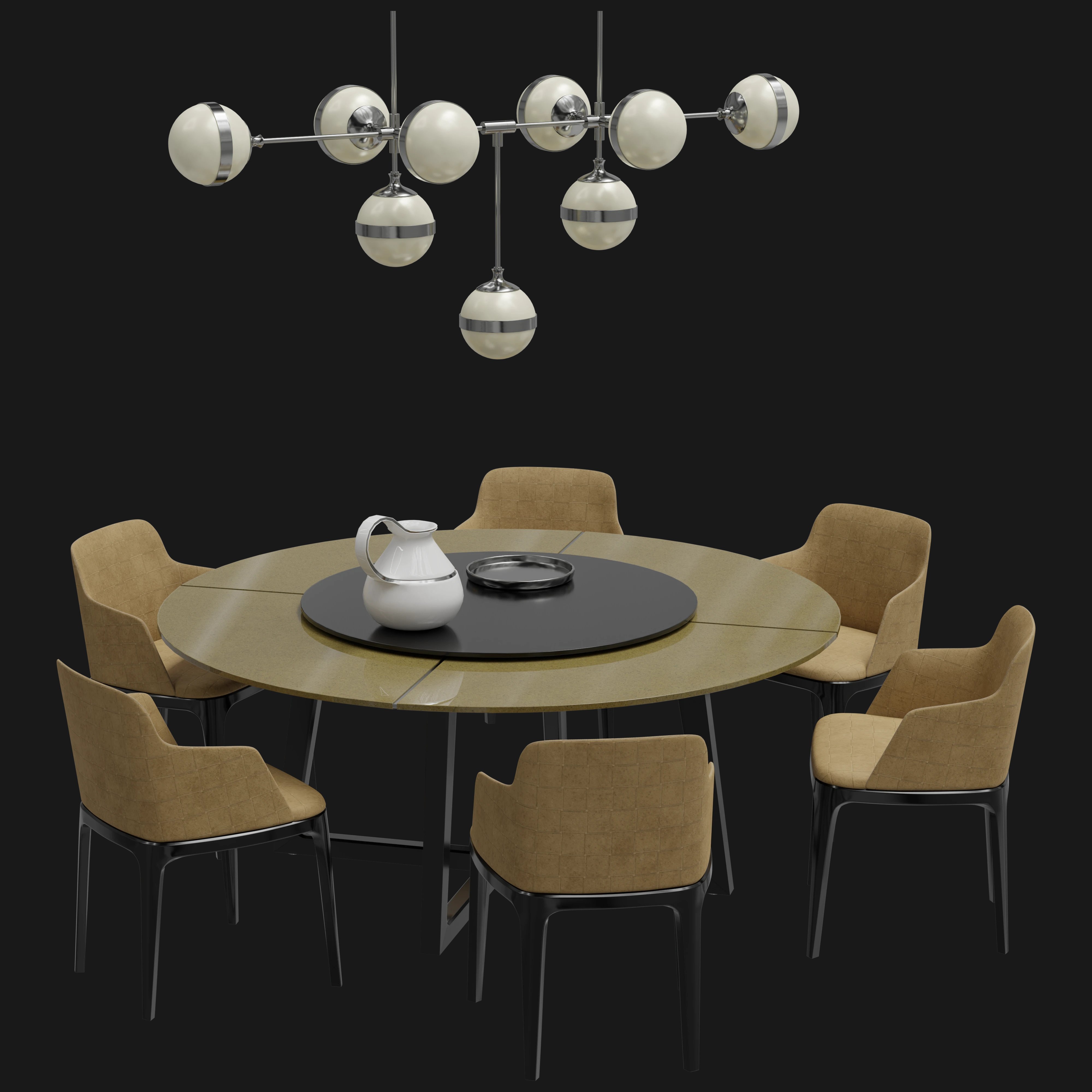 Dining Table Chair Set 3D Model - A23D