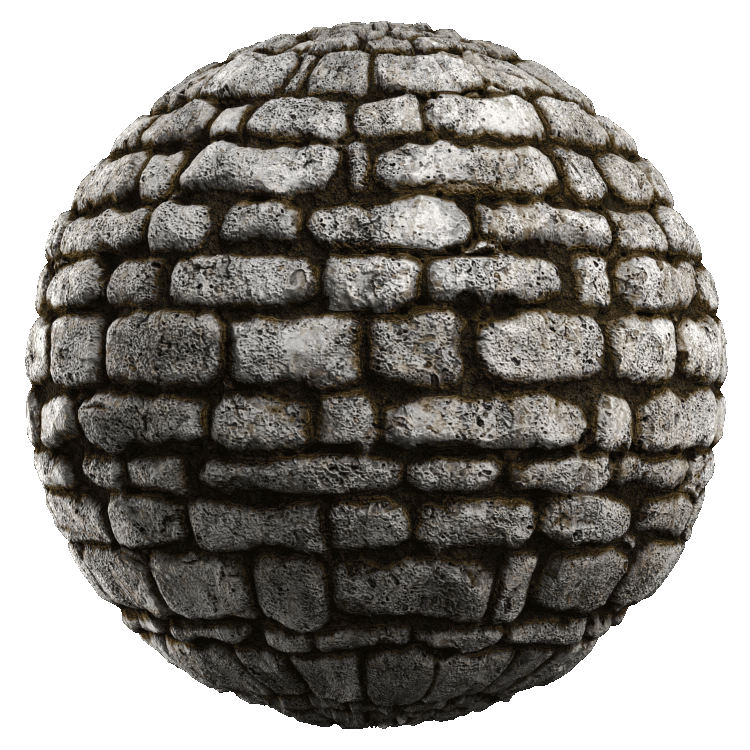 Regular Stone Wall PBR Texture - A23D