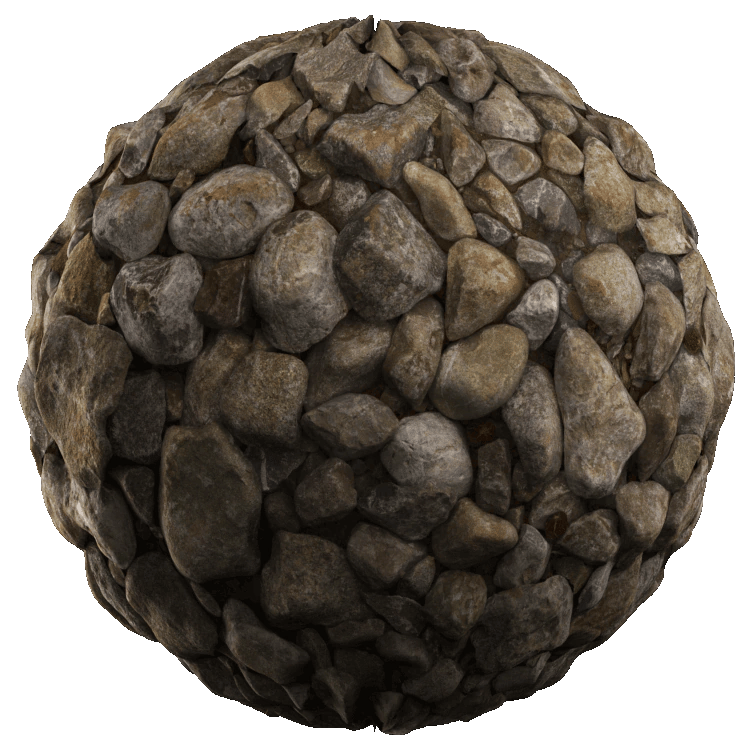 Natural Gravel PBR Texture - A23D