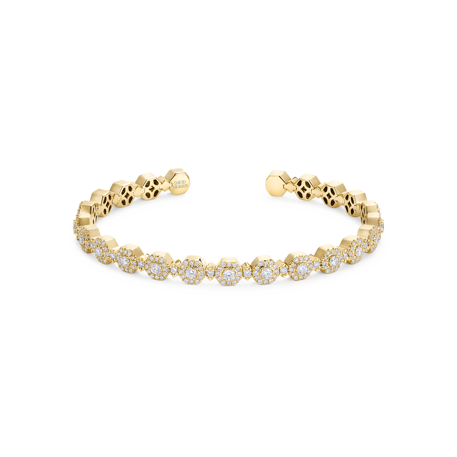 Triolette hexagon diamond bangle