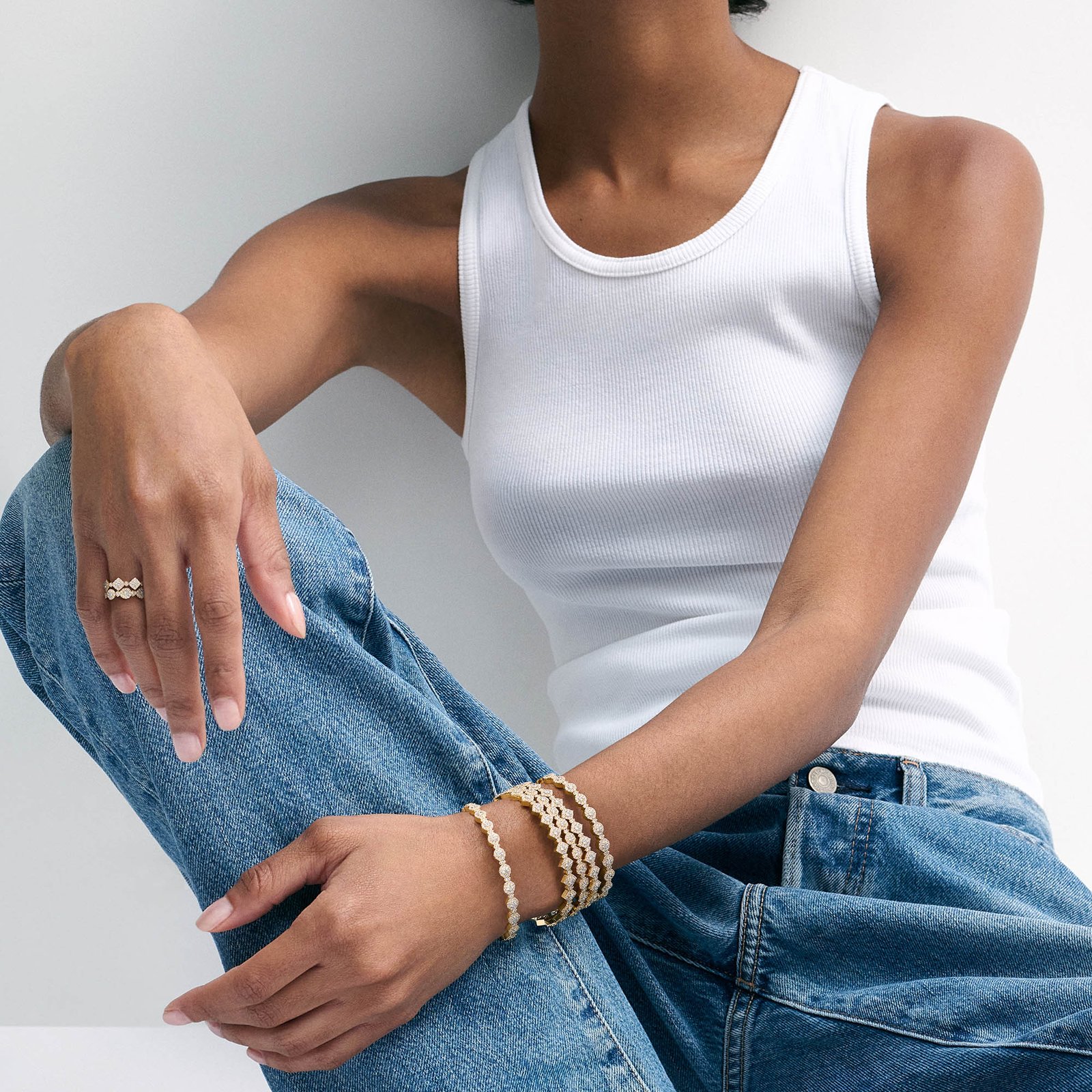 Triolette Oval Diamond Bangle - David Morris