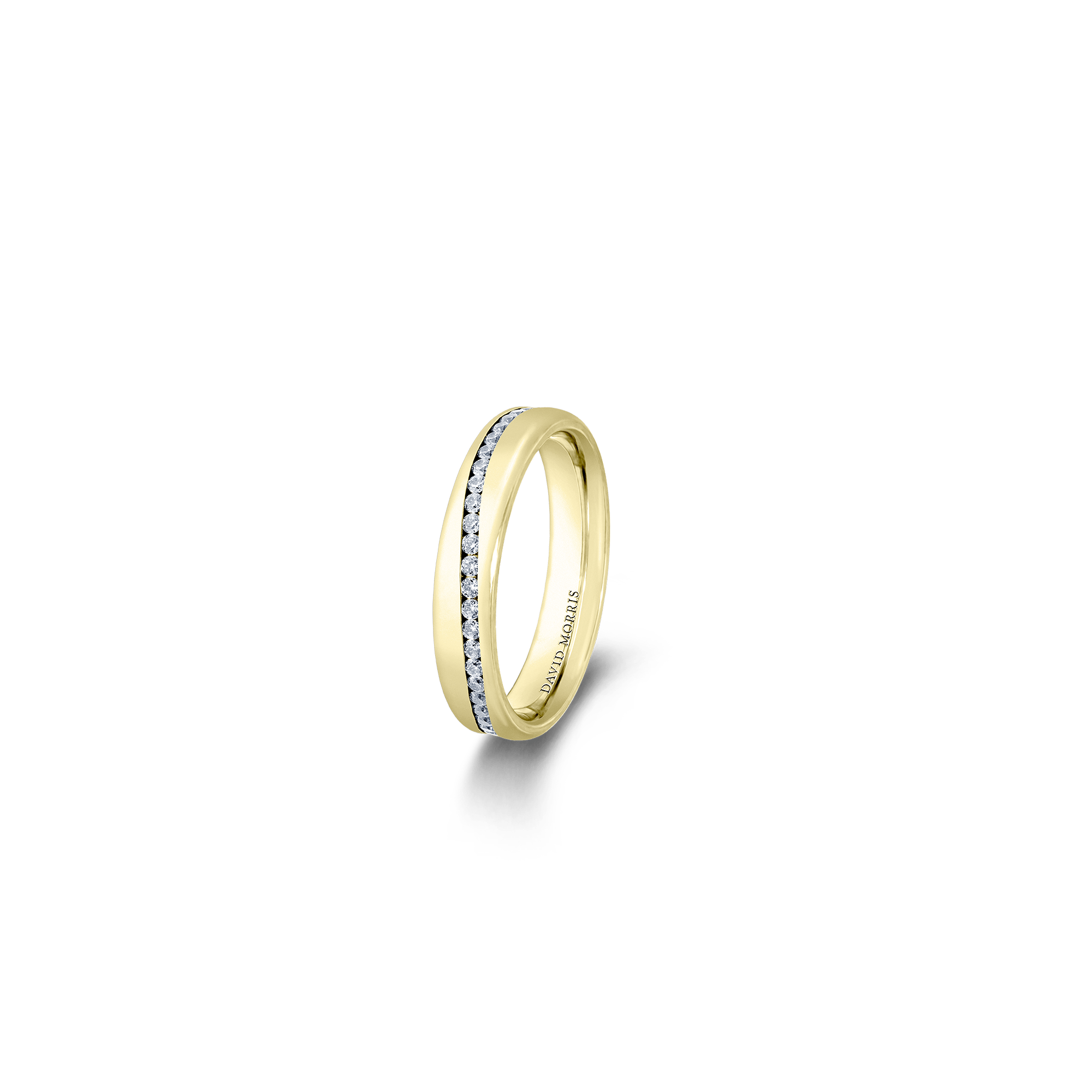 One row curve channel set diamond wedding band 2 yg m 9 from david morris