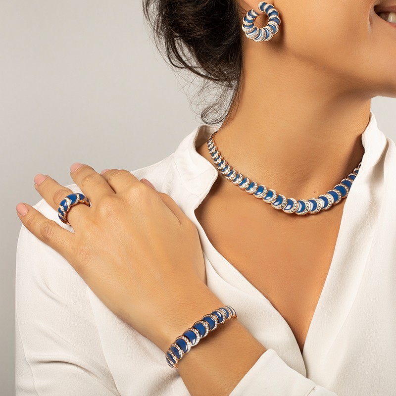 Fortuna blue necklace hoops bangle ring from david morris