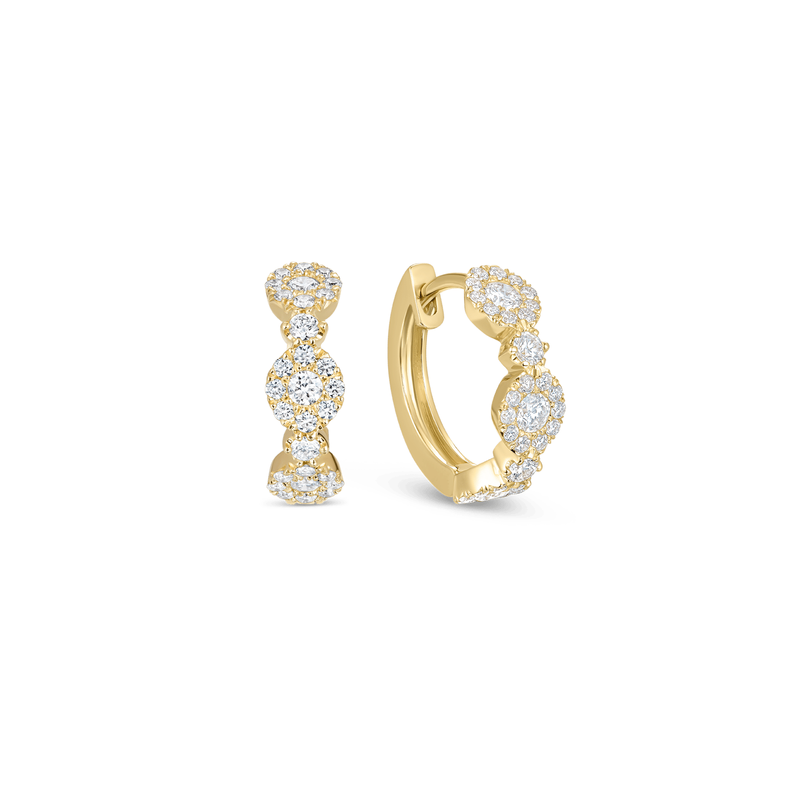 Triolette oval diamond hoops