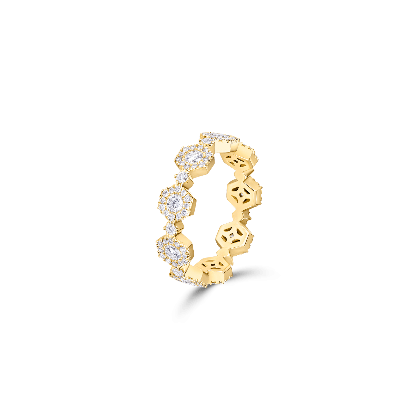 Triolette hexagon diamond ring
