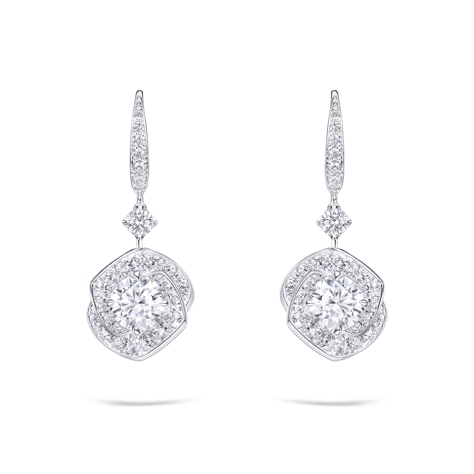 Frozen kiss drop earrings