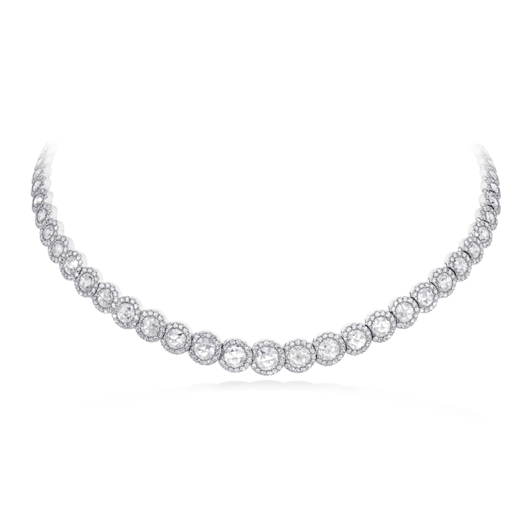 Rose cut diamond necklace