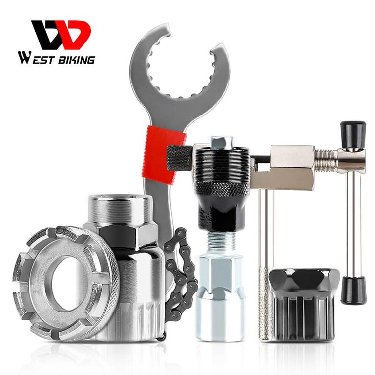 West Biking 6PCS Multifunctional Bicycle Repair Tool Kits Chain Breaker Flywheel Remover Crank Puller Wrench 6pcs MTB Road Bikes Maintenance Tools Bicycle Accessories