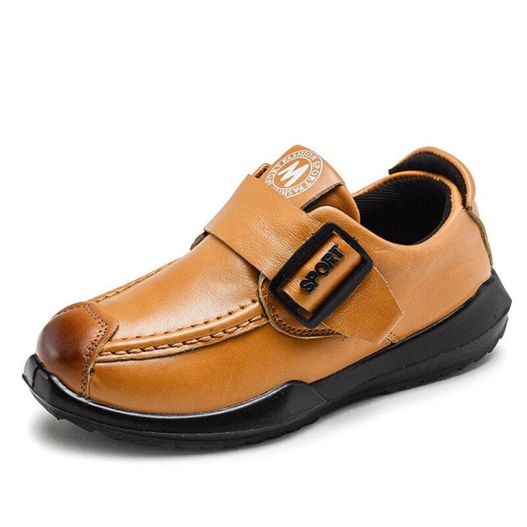 New Genuine Leather Child Shoes For Boys Black Dress Children Loafers Big Kids Peas Shoes Student School Style Kids Moccasins Rubber Size 26-37