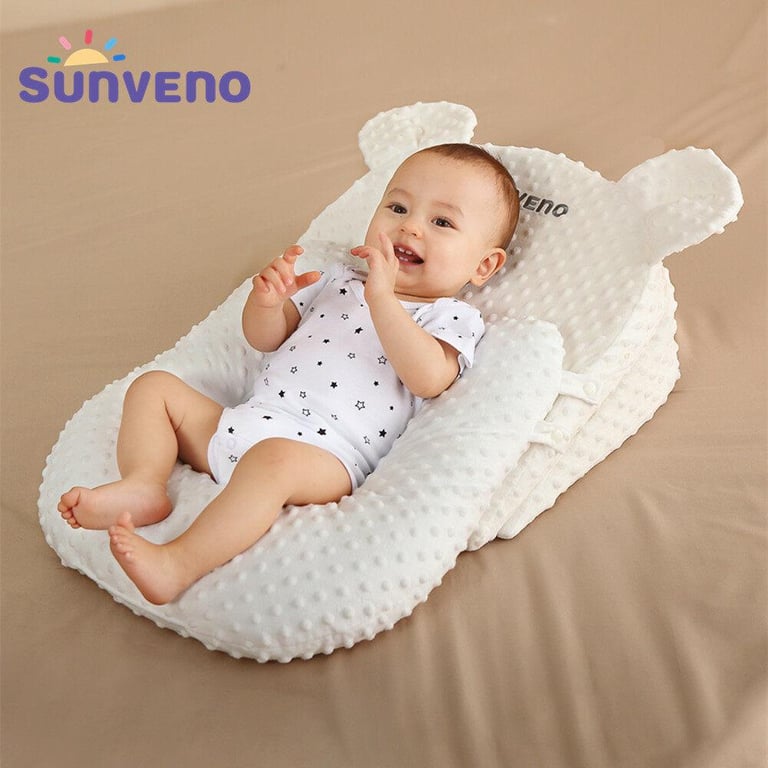 SUNVENO Portable Baby Anti-spill Milk Pillow, Newborn Baby Feeding Mattresses,Spill proof Ramp Pad for 0-1 Newborns, Different combinations