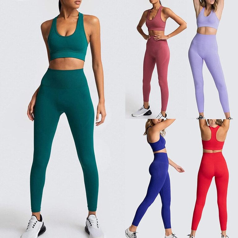 Cyprus Women Hiking Active Wear  Seamless Yoga Outfit Exercise Gym Running Pair Terno Slim Tight Leggings Zumba Suit Sportswear