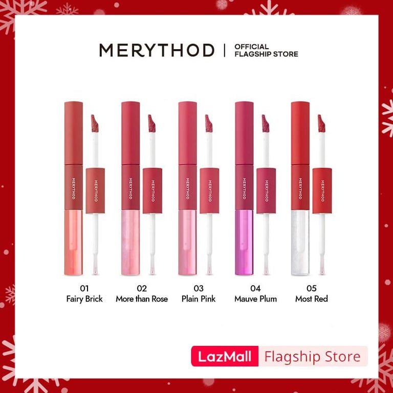 [MERYTHOD] Reel-Tattoo Dual Lip Glow Tint Gloss, Lip Tint and Lip Gloss Together