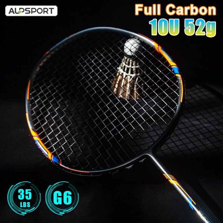 ALP GJ 10U 50g Super Light 22-35Lbs 100% Full Carbon Fiber Original Badminton Racket With String Training Racquet High Speed Reket Professional Outdoor Sports Raket Badminton For Adult